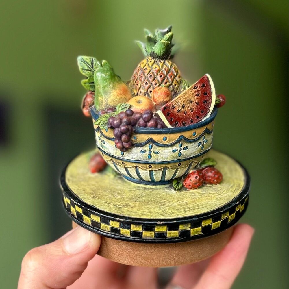 VTG 3D Textured Overfilled Charming Fruit Bowl Dainty Mini Accent Decor - Picture 3 of 10